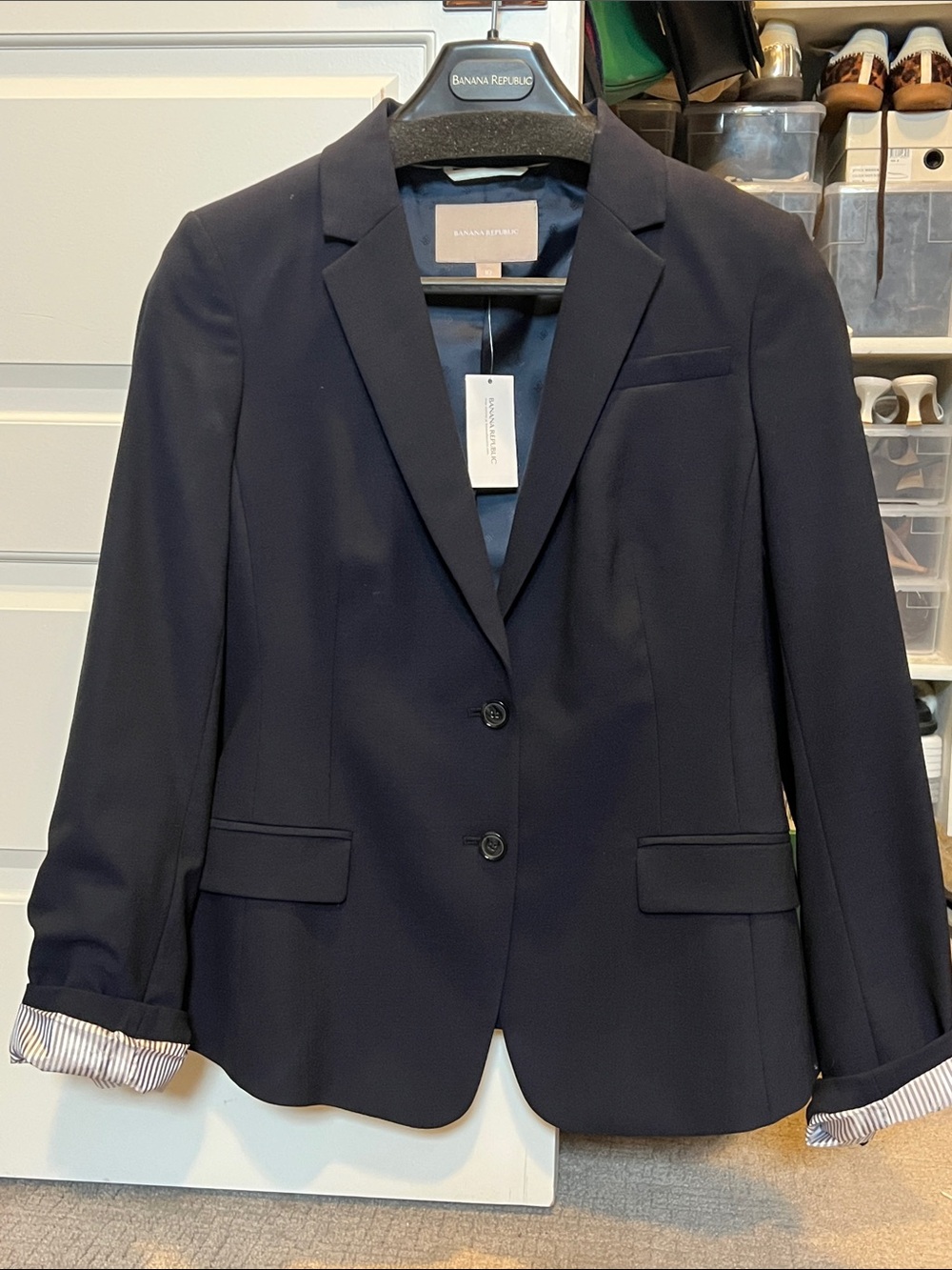 Banana Republic Classic Navy Two-Button Women's Blazer
